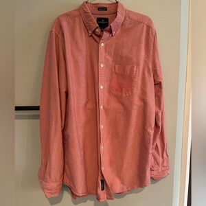 American Eagle Outfitters Men's Coral Button-Down Shirt